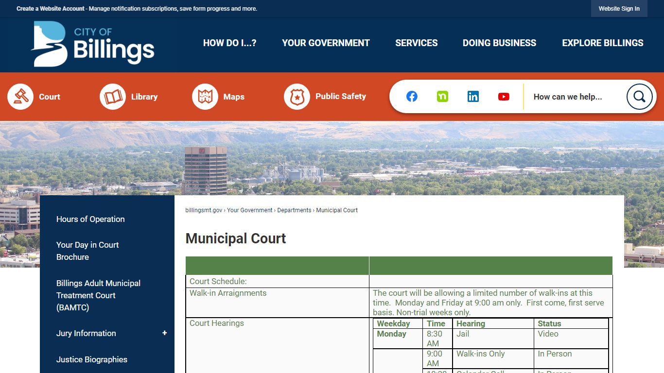 Municipal Court | City of Billings, MT - Official Website